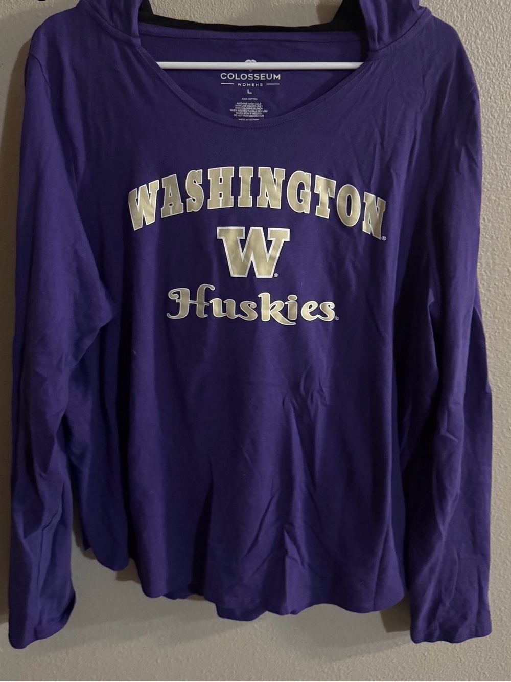 Colosseum Purple Washington Huskies Hooded Long-Sleeve Tee
